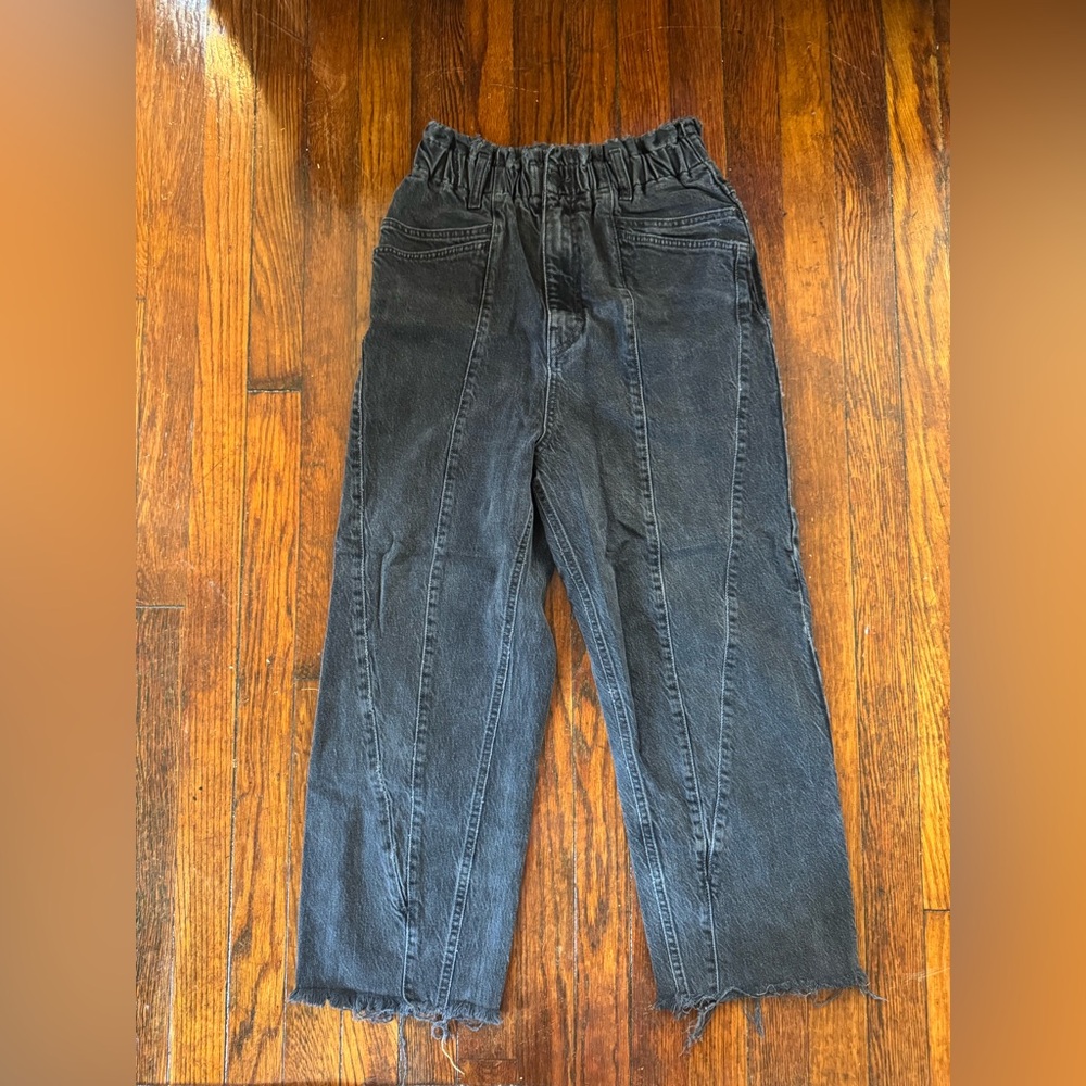 Free People Black Straight Leg Jeans